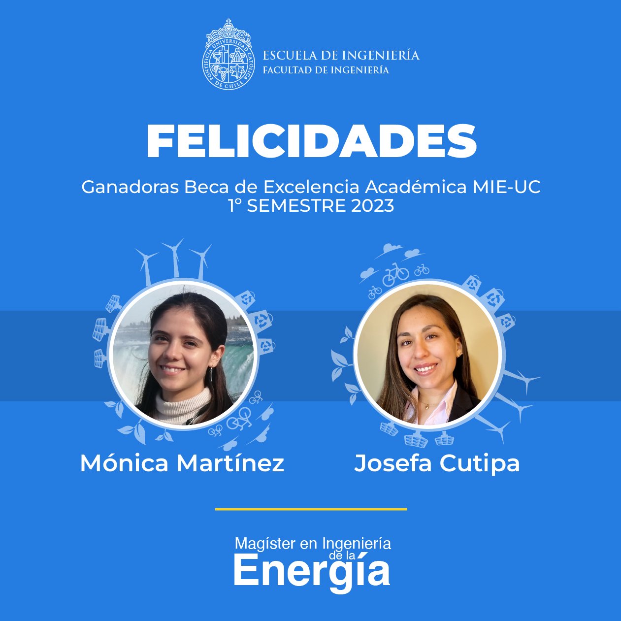Ganadoras Beca Excelencia Académica MIE UC 2023